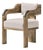 Contemporary Rustic Wood Armchair with Upholstered Seat For Sale