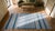 1930s Blue White Stripe Antique Indian Dhurrie Rug 7'9"x15'8" Flatweave Cotton Carpet For Sale - Image 9 of 9