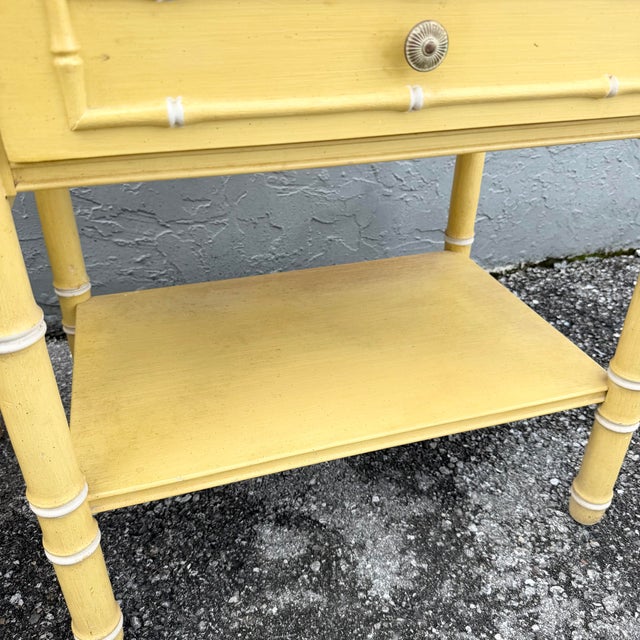 Vintage Coastal Faux Bamboo Nightstands by Thomasville - A Pair For Sale - Image 10 of 12