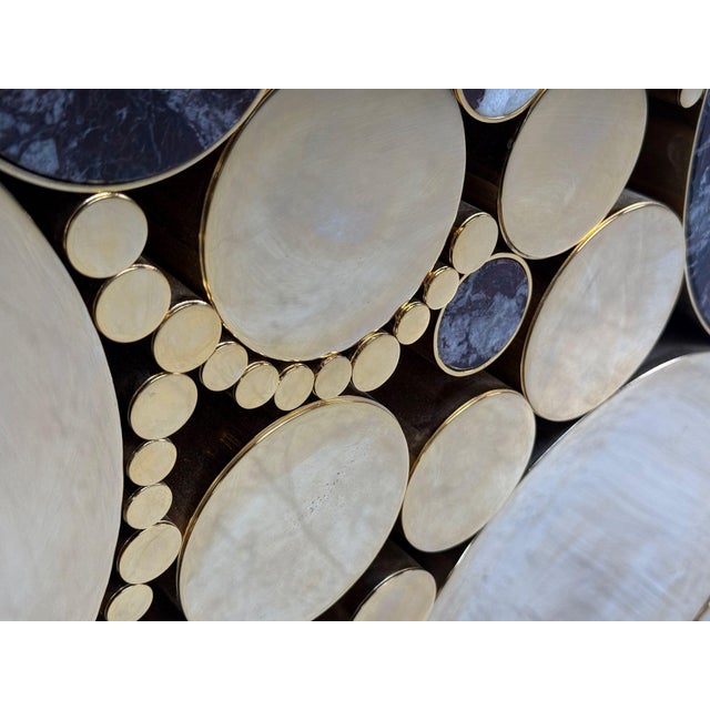 Malabar, Polished Brass, Marble, Wanderlust Console, Portugal, 21st C. For Sale In New York - Image 6 of 9