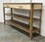 Original retail $3940, stylish Theodore Alexander Modern Cream Shagreen Laszio Console Table, warm walnut finished wood...