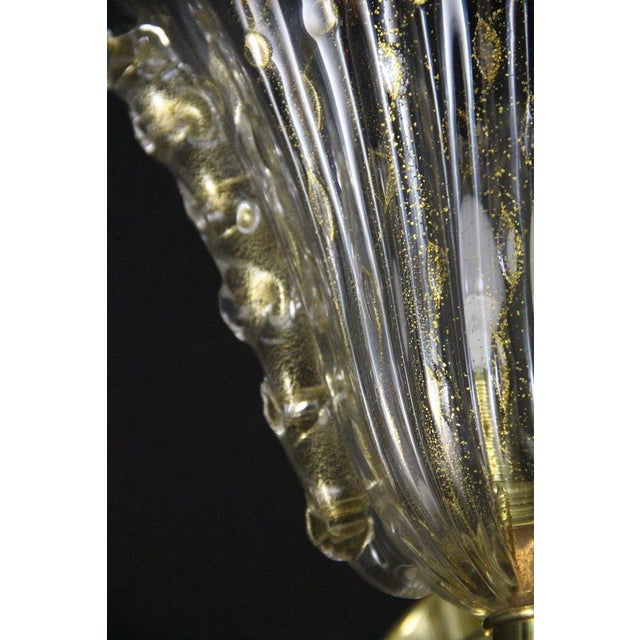 1990s Trumpet-Shaped Gilded Murano Glass Polugoso Wall Sconces, 1990s, Set of 2 For Sale - Image 5 of 16