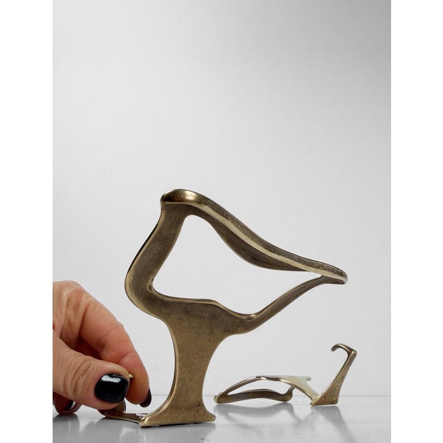 Mid-Century Modern Italian Brass Wall Coat Hooks in the style of Osvaldo Borsani, 1950s, Set of 2 For Sale - Image 11 of 18