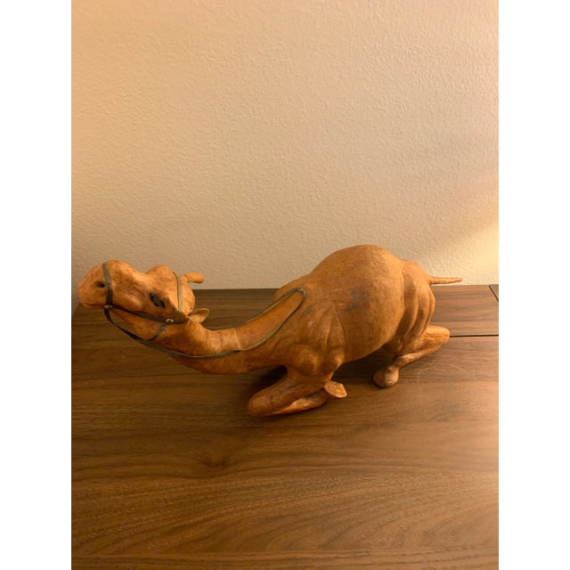 Late 20th Century Leather Wrapped Camel Figurine For Sale - Image 10 of 13