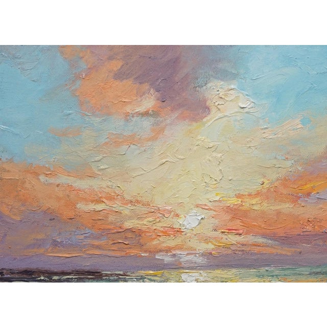 Original oil landscape by Sean Wu, Beach Sunset