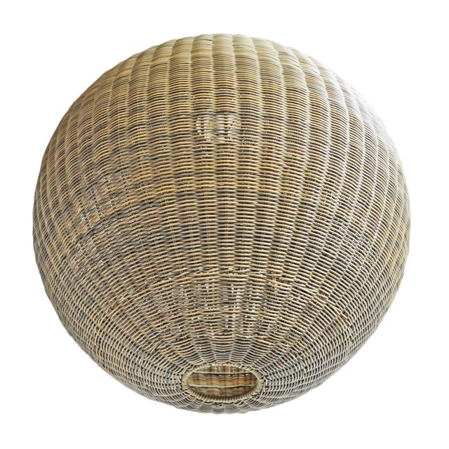 Outdoor faux rattan globe lantern. Beautifully woven synthetic rattan with a natural wicker appearance. Rust-resistant...