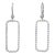 Mid 20th Century 4ct Diamond Drop Earrings 18k White Gold Large Square - 2 Pieces For Sale