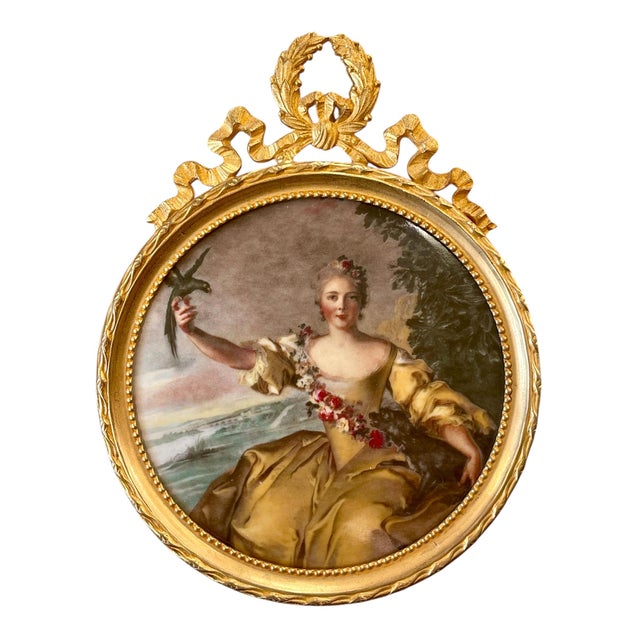 Metal Portrait of the Marquise d'Antin in Bronze and Porcelain from Limoges, 1920s For Sale - Image 7 of 7