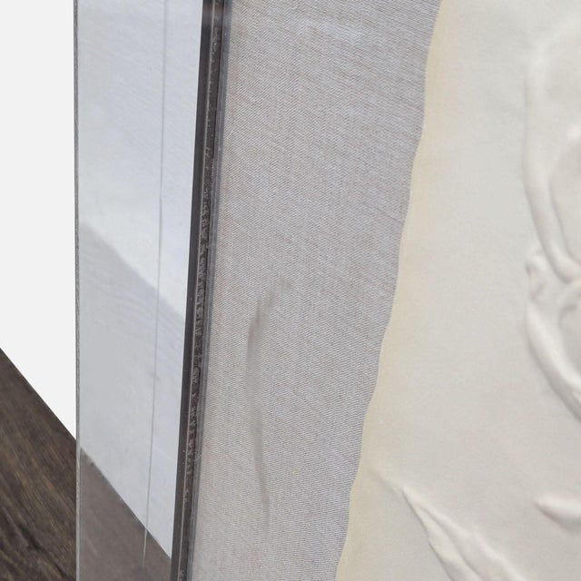 Large Artist Proof Embossed Rose Relief by Carole Gerst Katz – Lucite Floating Frame For Sale In San Francisco - Image 6 of 10