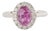 1.94ct Pink Sapphire Diamond Oval Engagement Ring for Her Size 4 in 18k Solid Gold For Sale