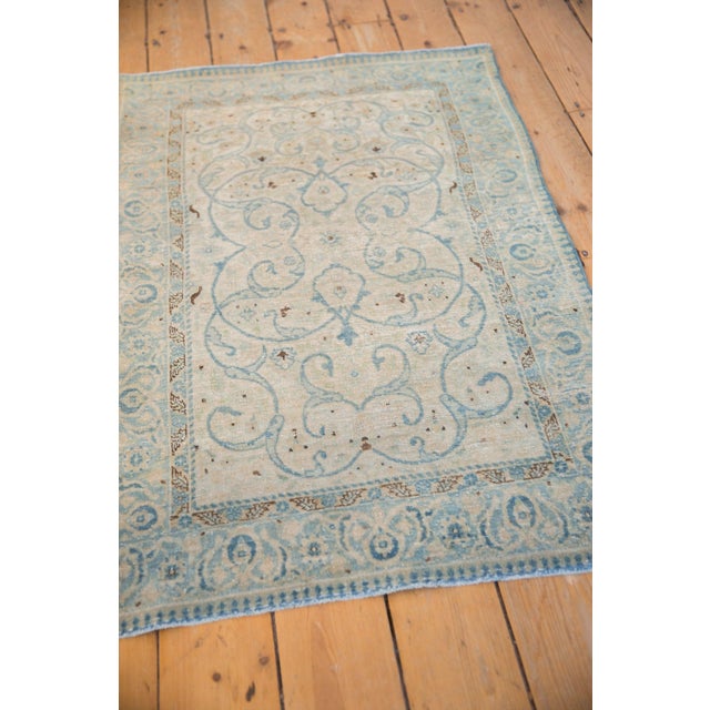 Blue Vintage Distressed Tabriz Rug - 2'8" x 4' For Sale - Image 8 of 10