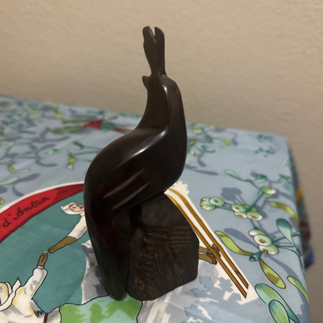 Vintage Hand Carved Ironwood Quail Figurine Mid Century Modern Desert Bird Art Statue For Sale - Image 4 of 4