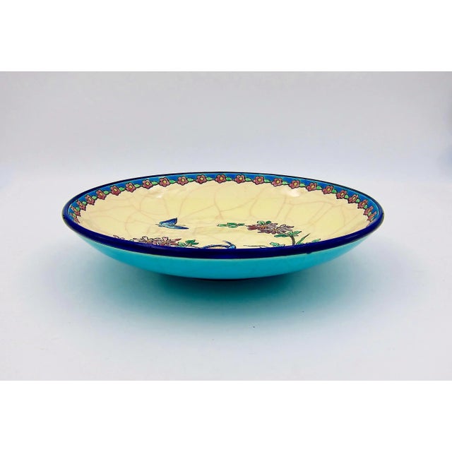 Longwy French Emaux De Longwy Chinoiserie Footed Bowl Decorated by Albert Kirchtetter For Sale - Image 4 of 11