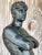 Vintage Boho Plaster Statue of Man For Sale - Image 11 of 11
