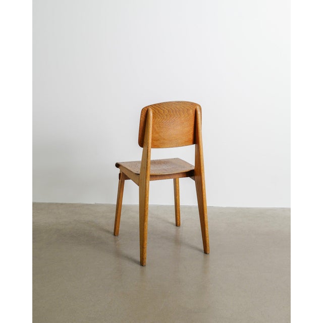 Early Mid-Century Modern French Wooden Tout Bois Wooden Dining Chair from Jean Prouvé, 1941 For Sale - Image 6 of 8