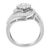 14K White Gold 1.0 Cttw Baguette & Brilliant-Cut Diamond Round Floral Cluster Engagement or Fashion Ring with Swirl Wrapped Triple Row Band Size 6.75 For Sale - Image 4 of 7