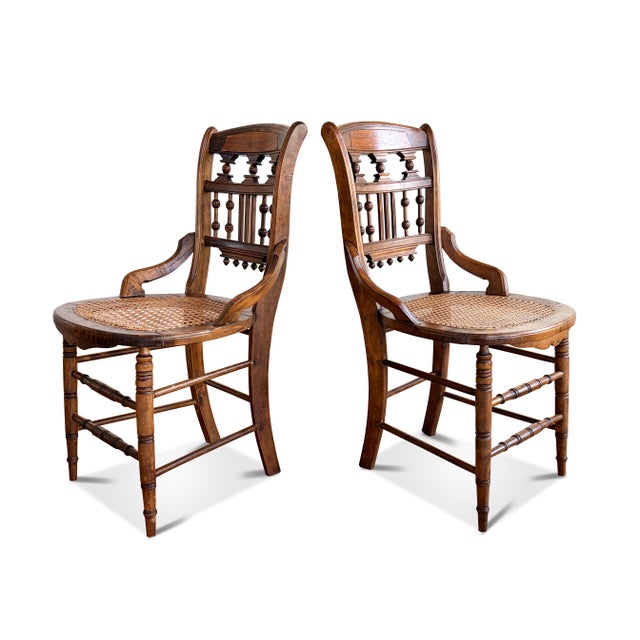Victorian Eastlake Cane Seat Chairs - A Pair For Sale In Raleigh - Image 6 of 14