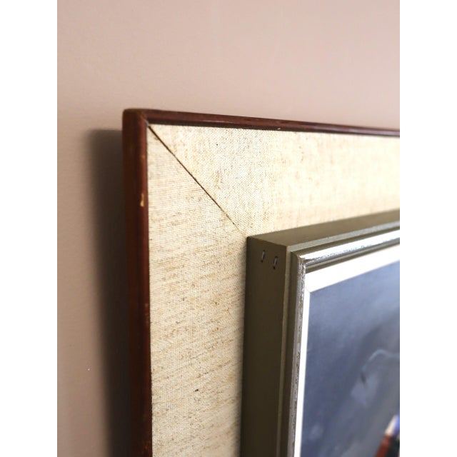 Mid-Century Modern 'Edge of the Land' Vintage Original Abstract Landscape Oil Painting by Swedish Artist Hans Osswald (1919-1983), Framed For Sale - Image 6 of 15