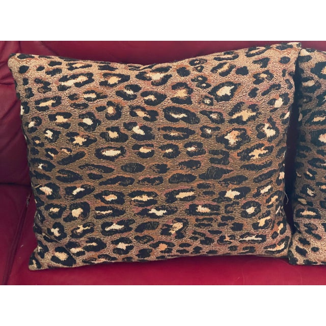 Shabby Chic 1960s Pair Brocade Animalia Safari Style Pillowd For Sale - Image 3 of 5
