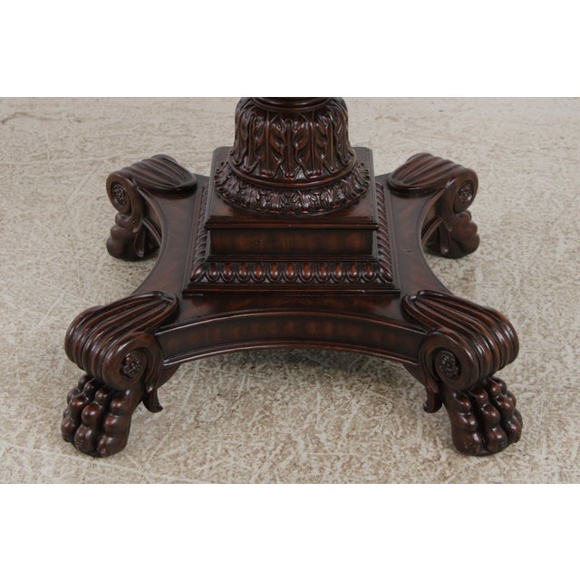 Maitland Smith 42 Inch Round Inlaid Mahogany Center Table For Sale - Image 9 of 14