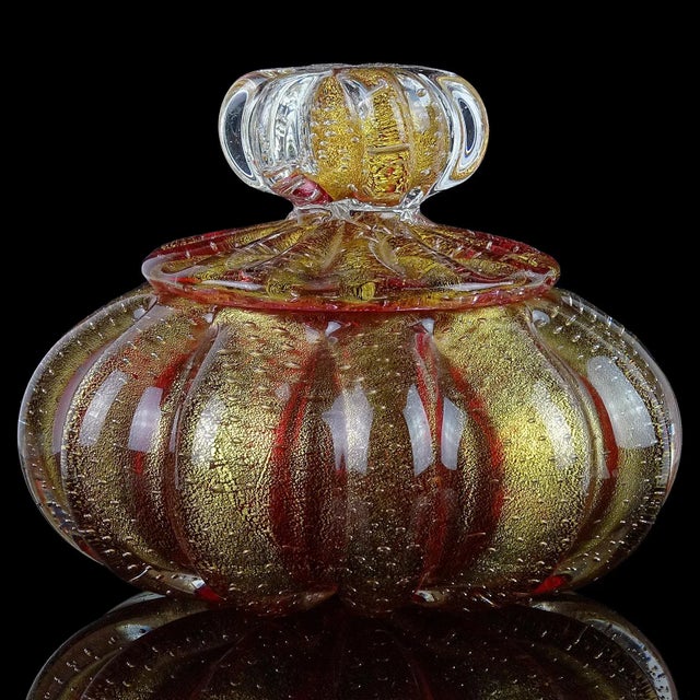 Murano Vintage Red Amethyst Gold Flecks Bullicante Bubbles