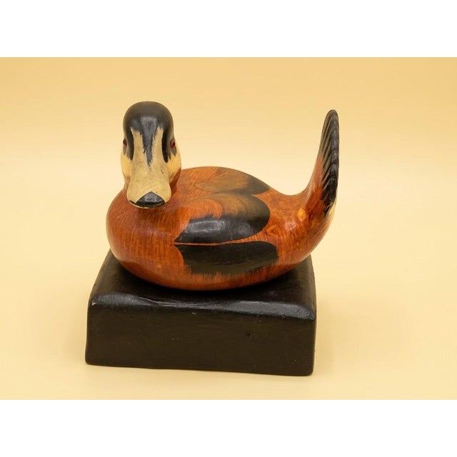 1990s Mottahedeh Italian Ruddy Duck Decoy Bookends | Chairish
