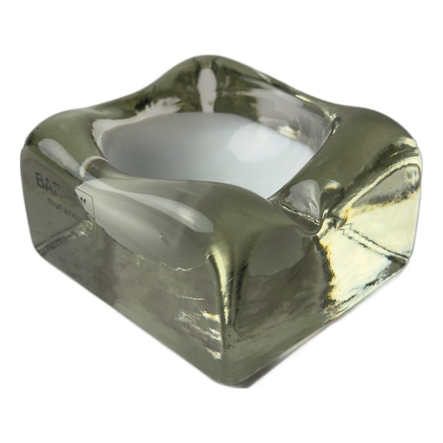 Vintage Murano Glass Ashtray from Alfredo Barbini, Italy, 1980s For Sale