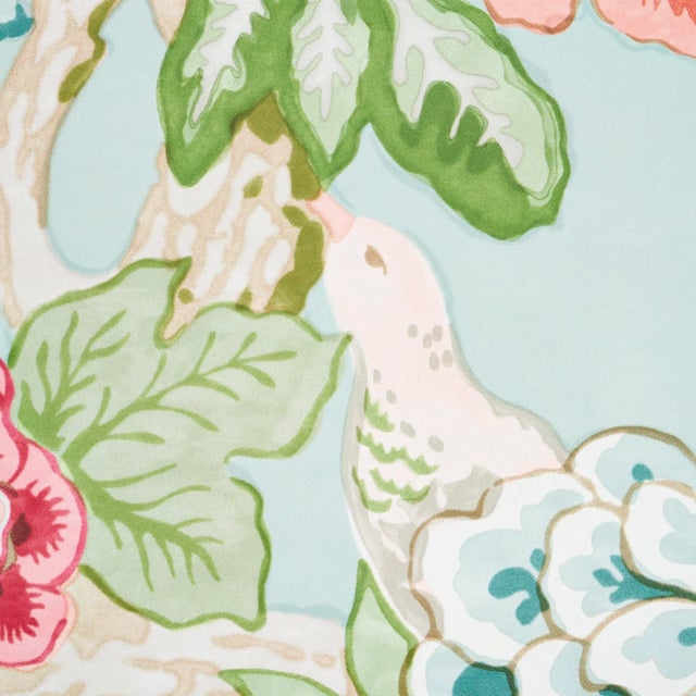 Contemporary Schumacher x Mary McDonald Bermuda Blossoms Wallpaper in Aqua (8 Yards) For Sale - Image 3 of 6