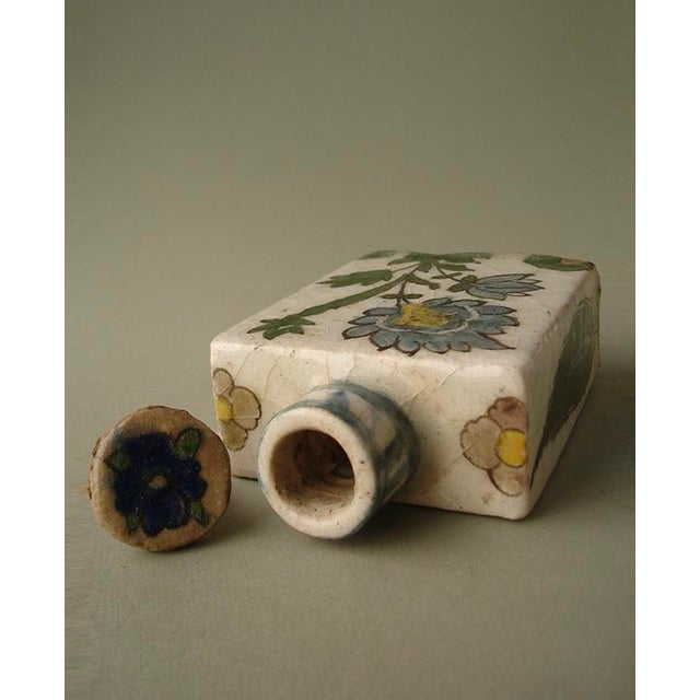 Late 19th Century Square Ceramic Vase - Qajar Period For Sale - Image 9 of 12