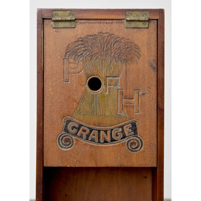 Vintage Folk Art Patrons of Husbandry "P of H Grange" Carved Voting Box, Circa 1930s-40s For Sale - Image 4 of 13