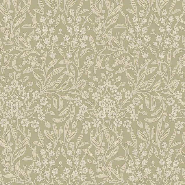 Mid-Century Modern Boråstapeter Kryddhyllan Wallpaper in Sage For Sale - Image 3 of 3