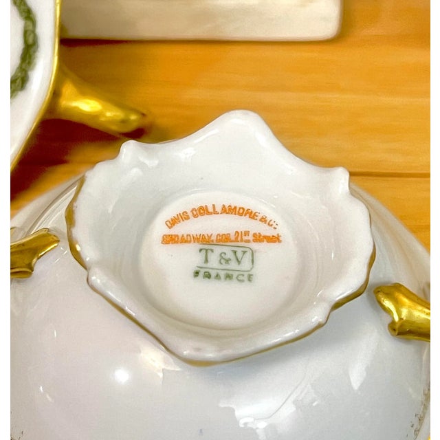 Ceramic Antique Davis Collamore & Tressemann & Vogt French Bouillon Bowl & Saucers Set- 20 Pieces For Sale - Image 7 of 7