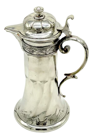 Art Nouveau 'Wave' Motif Silver on Copper Flagon by Kayserzinn