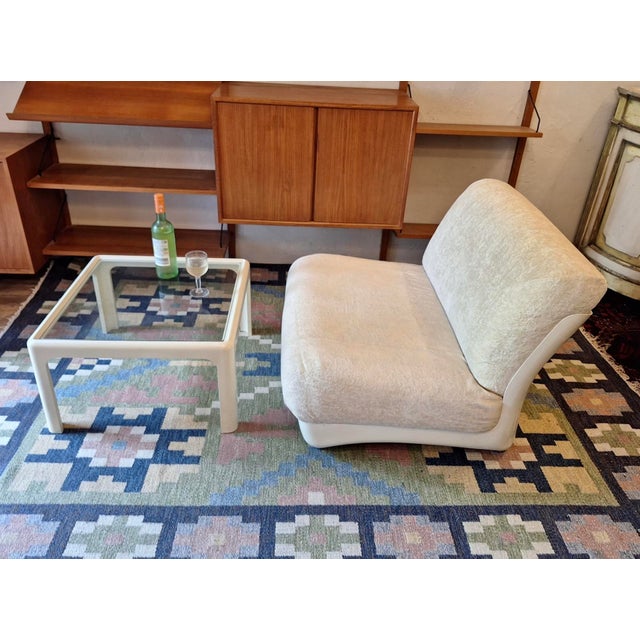 Cream Vintage Italian Lounge Chair, 1960s For Sale - Image 8 of 9
