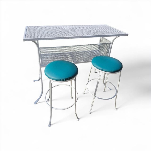 Amazing Mid Century Patio Bar set in great condition. The set is in solid condition, shows no rust or oxidation. The...