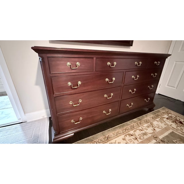 Henkel Harris Henkel Harris 66" Solid Mahogany Dresser For Sale - Image 4 of 8