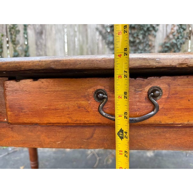 Antique Early American Primetive Style 1 Drawer Table For Sale - Image 12 of 17