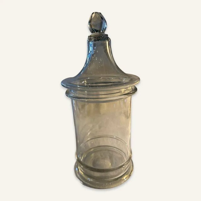 Glass Early 20th Century Pittsburgh Glass Lidded Jar For Sale - Image 7 of 7