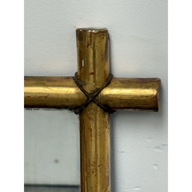 Late 20th Century Giltwood Faux Bamboo Wall Mirror For Sale - Image 5 of 12
