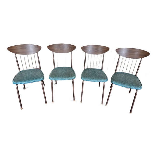 A Set of Four 1960s Chromcraft Mod Atomic Dining Chairs For Sale