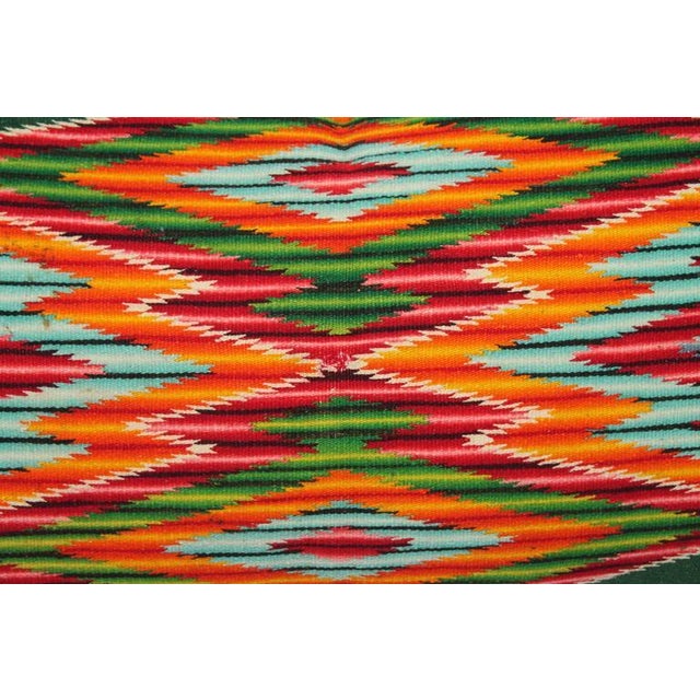 Mexican Early 20th Century Monumental Mexican Serape Weaving Bolster Pillow For Sale - Image 3 of 6