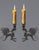Metal Pair of Midcentury Cast Iron Dragon Candleholders For Sale - Image 7 of 8