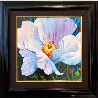 Simon Bull, Vibrant Pop Art Flower Original Simon Bull Floral Giclee Canvas Painting Edition For Sale