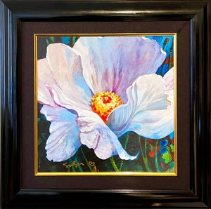 Simon Bull, Vibrant Pop Art Flower Original Simon Bull Floral Giclee Canvas Painting Edition
