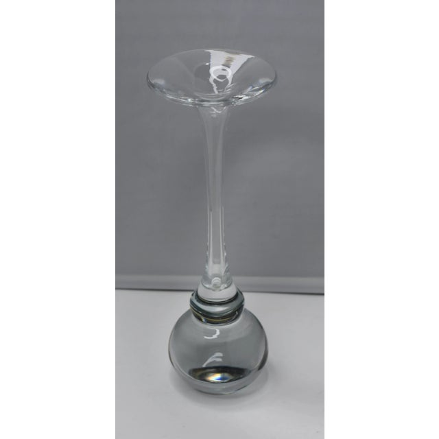 Glass 1960s Mid-Century Modern Kjell Engman Kosta Boda Bottle Neck Trumpet Bud Vase For Sale - Image 7 of 7