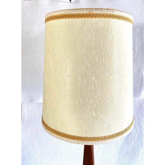 1970s Danish Modern Teak/Brass Table Lamp For Sale In New York - Image 6 of 8