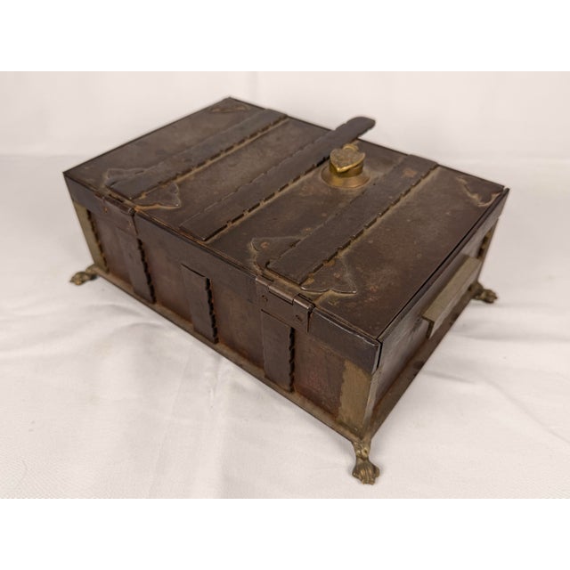 Late 19th Century Late 19th Century European Gothic Revival Iron Strongbox / Casket For Sale - Image 5 of 12