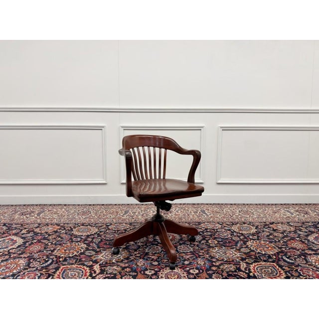 Brown American Office Chair in Teak For Sale - Image 8 of 8