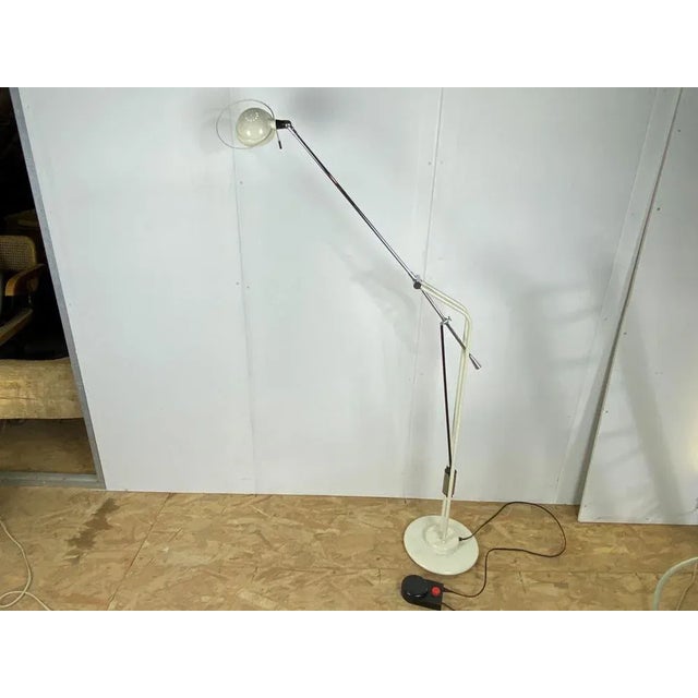 Vintage Chromed and White Metal Up-Light Floor Lamp, 1970s For Sale - Image 13 of 13