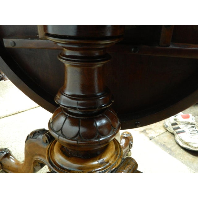 Victorian Walnut Tilt Top Table, 1866 For Sale - Image 10 of 18